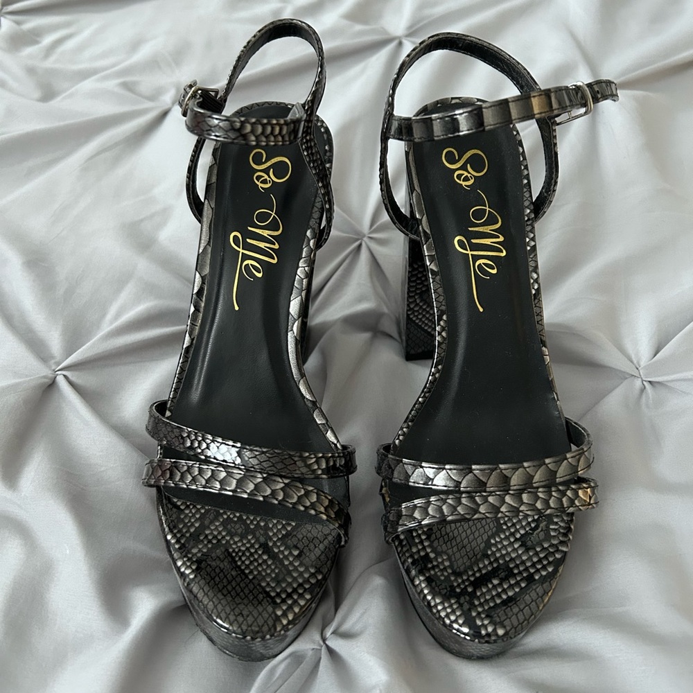 So Me Thick high heel shoe.